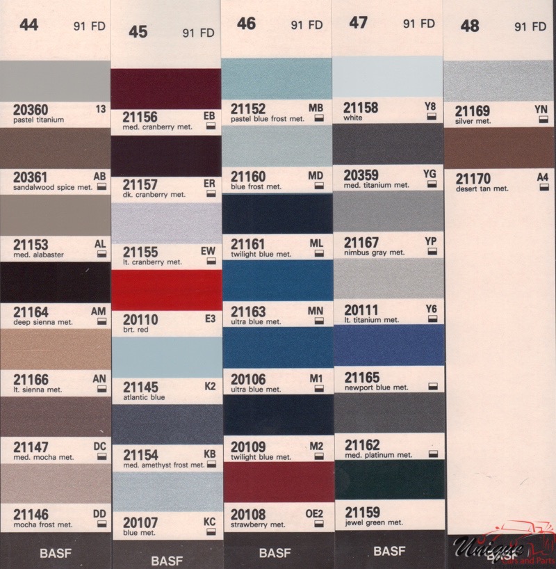 1991 Ford Paint Charts Rinshed-Mason 2